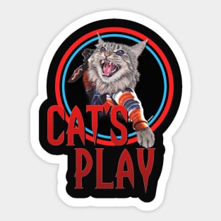 Cats Play Sticker